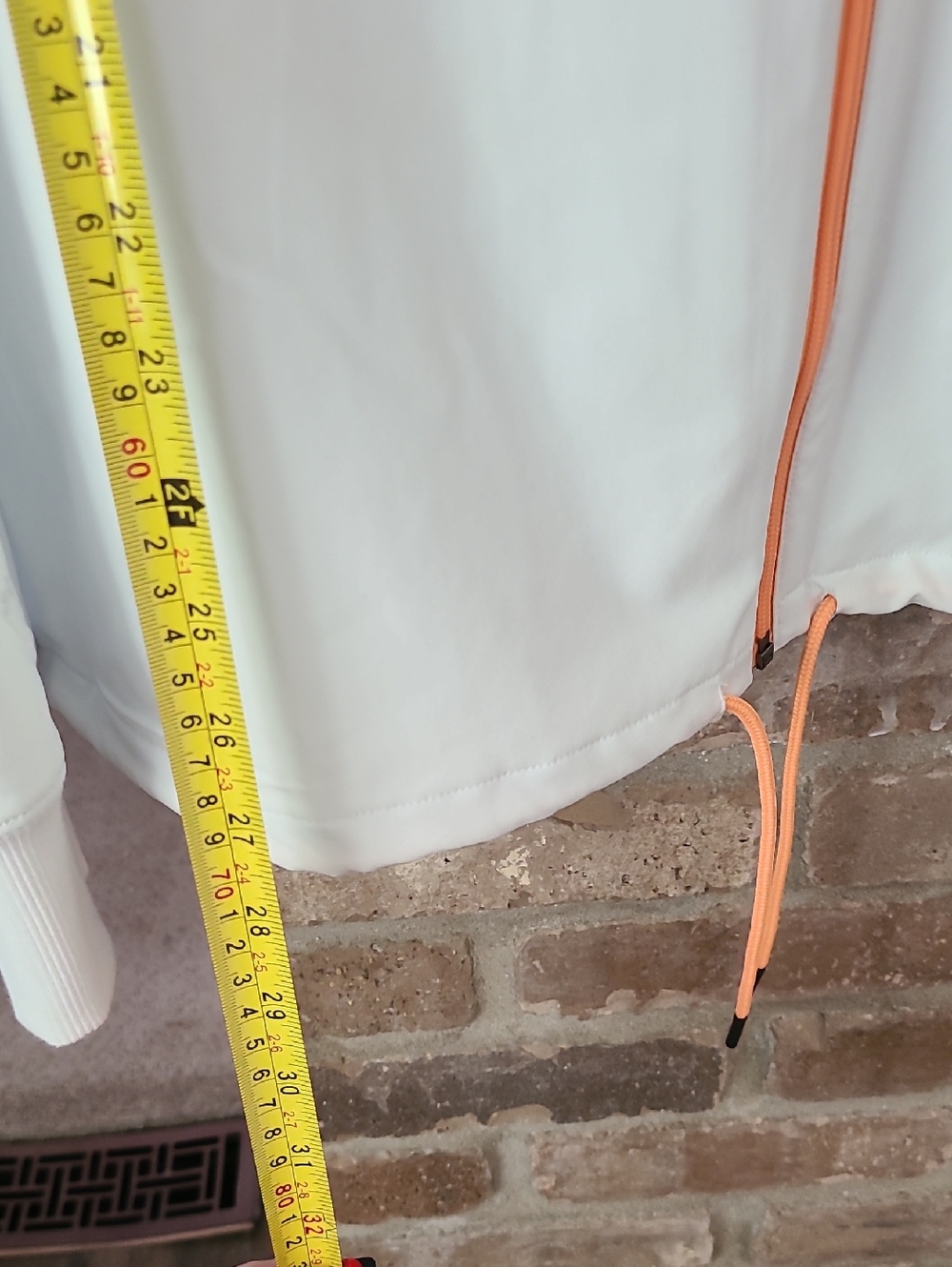 Under Armour White Hooded Jacket with Peach/Orange Zipper - Picture 6 of 8